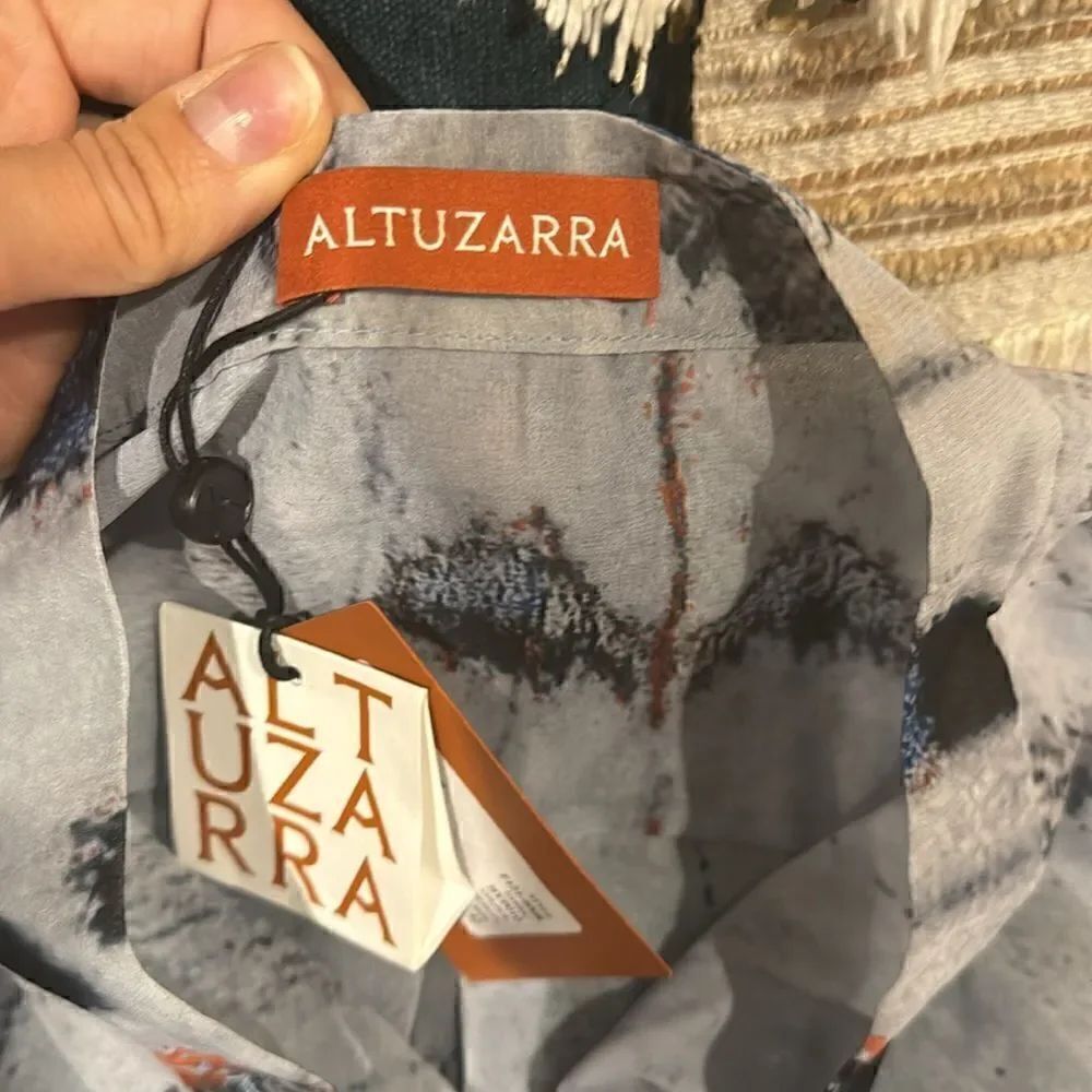 ALTUZARRA Patsy Printed Pleated-Sleeve Top - Picture 8 of 9